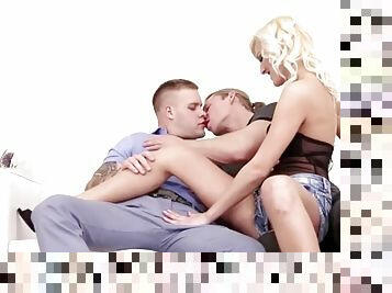 Ekaterina and Vadim, nasty Russian threesome
