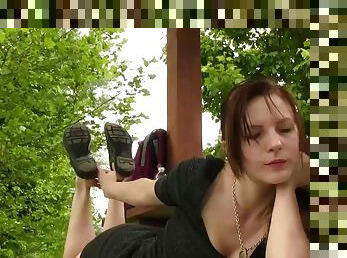 Mandy sandals bare feet shoeplay