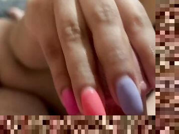 Long Latina nails on nice dick