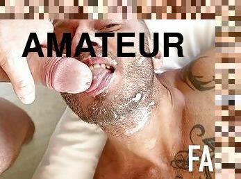 amador, tiro-ao-alvo, gay, estrela-porno, facial, ejaculação