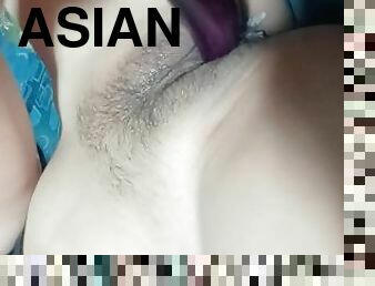 asiatique, orgasme, chatte-pussy, amateur, petite, solo