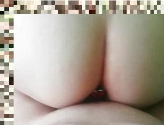 fucked a sexy chubby girl and cum on her big ass with a plug