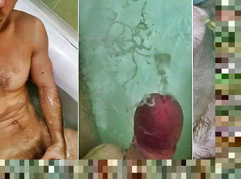 baignade, masturbation, pisser, russe, amateur, ejaculation-sur-le-corps, énorme-bite, gay, maison, secousses