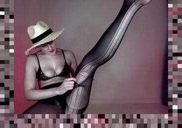 Naughty Jennifer has new lingerie, pantyhose & wellies!