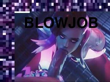 SOMBRA DO AMAZING BLOWJOB ON HER SECRET BASE - OVERWATCH HENTAI ANIMATION 4K 60FPS