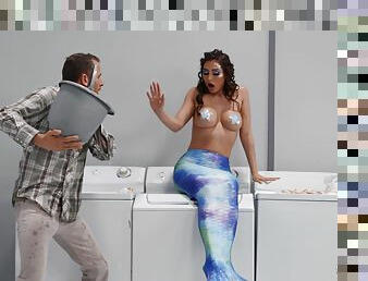 Man with steel inches suits this mermaid with the dick