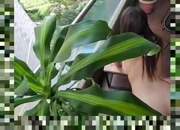 REAL 18 YEAR OLD GIRL HAS SEX OUTSIDE ON THE BALCONY (JiGGLY ASS & NiCE TiTS)
