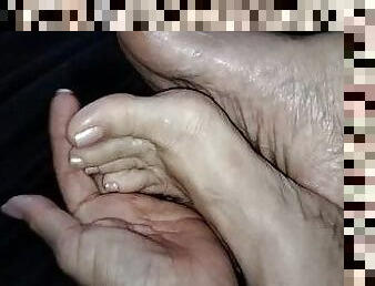 amateur, milf, latina, maman, massage, pieds, mère, fétiche, solo, juteuse