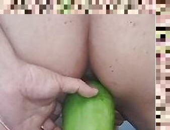 ????????????Eggplant and Tomato into the anus