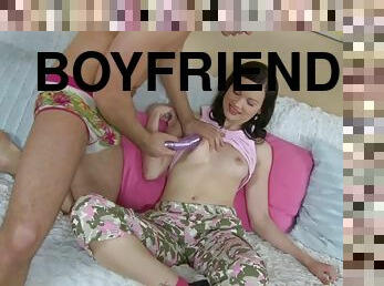 Darling Glenda Sneaks Her Boyfriend In Her Bed With Vaginal Toys