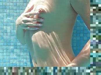 Jessica Lincoln little tattooed russian teen in the pool