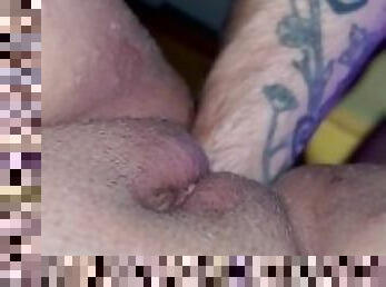 Trans partner fists bbw pussy closeup