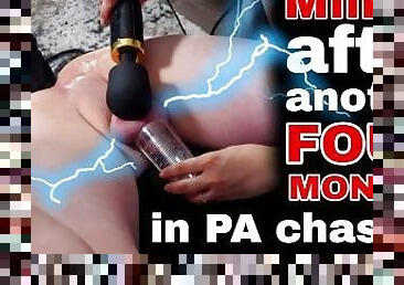 Femdom Milked Ruined Orgasm After 4 Months in PA Chastity Slave Fucking Machine Real Milf Stepmom