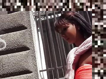 Ebony teen slut picked up on the street and banged hard