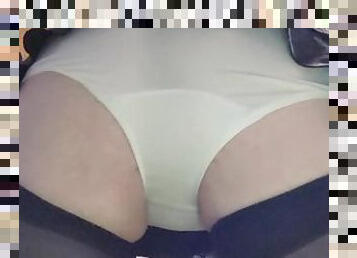 bbw crossdresser shows off ass and small clitty