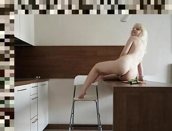 Starting off the day with some kitchen masturbation