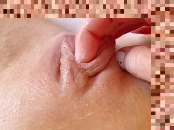 clitoris, masturbaatio, orgasmi, pillu-pussy, pov, märkä