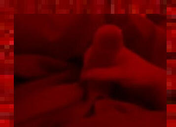Young guy jerking off in bed