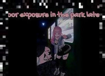 Outdoor exposure in the park late at night (VRCHAT)