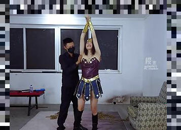 asiatisk, bdsm, kinesisk, bondage, brunette