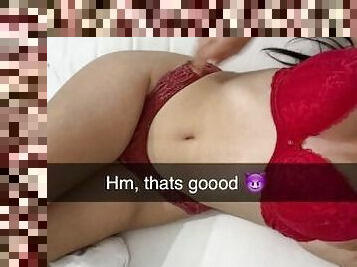 18 year old girlfriend gets cheating on her boyfriend on snapchat with her neighbor cuckold Sexting