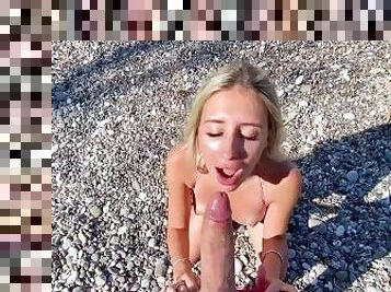 Risky sex on the beach - POV