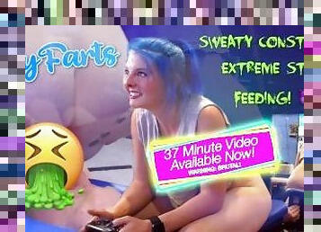 Sweaty Constipated Gamer Girl Unleashes Everything! Facefart Fartslave Grossdom Human Toilet Chair