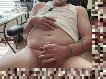 papá, masturbación, amateur, maduro, chorro-de-corrida, gay, regordeta-chubby, corrida, a-solas, papi