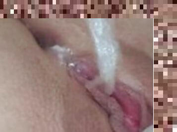 masturbation, pisser, chatte-pussy, giclée, amateur, ejaculation-sur-le-corps, ados, jouet, maison, solo