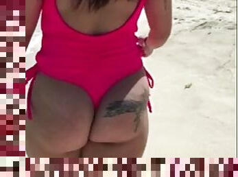 amatori, latina, plaja, cur-butt, bikini