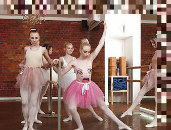 Teen ballerinas provide more than enough lezzie kinks in superb dance floor kinks