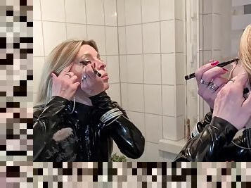 orgasme, tissende, amatør, milf, tysk, tøs, blond, fetish, latex