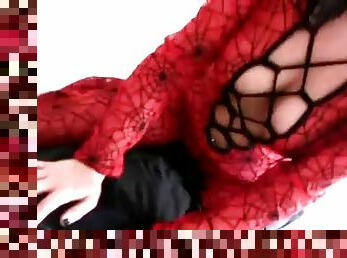 Lap dancing girl in a sexy body stocking