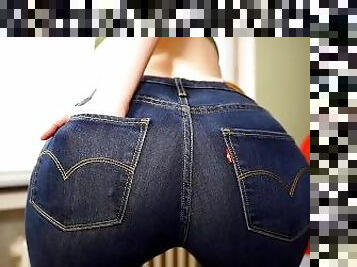 Jeans Po Dirty Talk**Blue Jeans machen dich hart und spritzgeil!!! German Teen!!!!