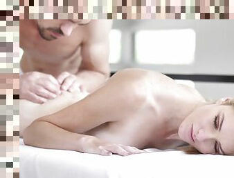 Best massage in her life after letting the curious masseur cross the line