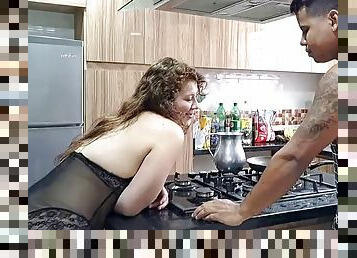 We are horny in the kitchen. Part 1. I fuck her rich tits