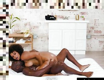 Hot Ebony Masseuse Gives A Steamy Nuru Massage With Her Wet Pussy P1