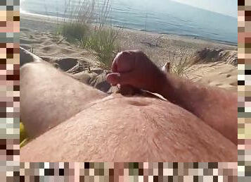 masturbation, public, amateur, mature, ejaculation-sur-le-corps, énorme-bite, gay, branlette, plage, ejaculation