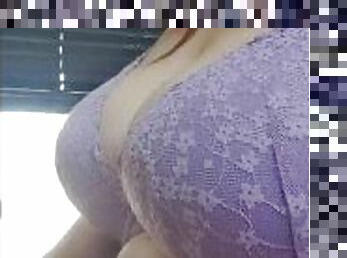 gros-nichons, masturbation, bureau-office, public, amateur, secousses, sale, naturel, coquine, seins