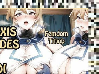 gros-nichons, masturbation, secousses, blonde, anime, hentai, seins, femme-dominatrice, branlette-espagnole