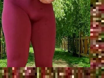 public dick flash in tight leggings  public masturbation