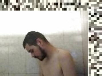 Mexican boy jerks off in shower