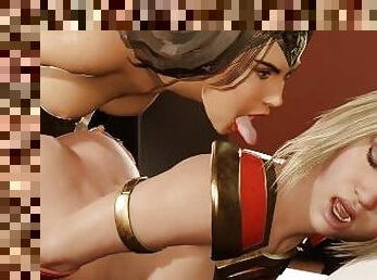 tetas-grandes, coño-pussy, babes, lesbiana, anime, hentai, 3d, tetas