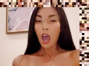 Ladyboy with cum tastes like candy