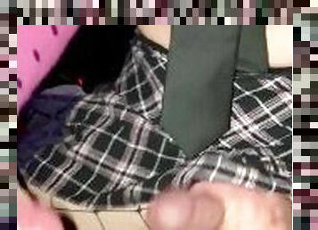Sloppy sissy schoolgirl cocksucking and getting dicked