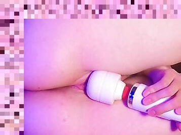Amateur Masturbation Sideways Pussy Play With Dildo and Vibrator