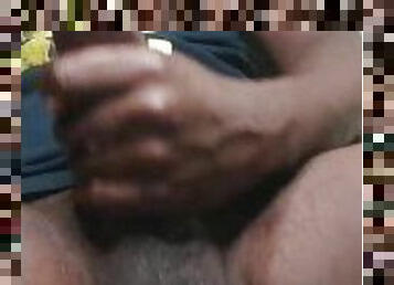 papa, énorme, masturbation, chatte-pussy, amateur, énorme-bite, black, secousses, ejaculation, attrapée