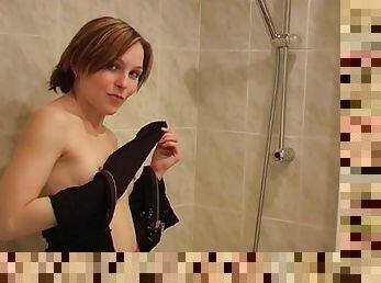 Strip and piss in the shower girl