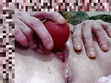 masturbation, orgasm, fitta-pussy, kvinnligt-sprut, amatör, mogen, milf, leksak, samling, rödhårig