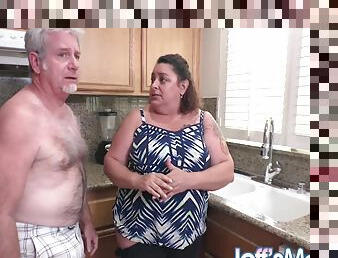 Lacy Bangs - Chubby Mature Housewife Has Both Of Her Holes Stuffed